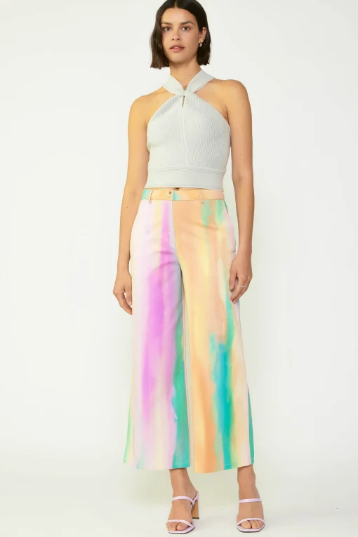 Rainbow Painterly Wide Leg Pants