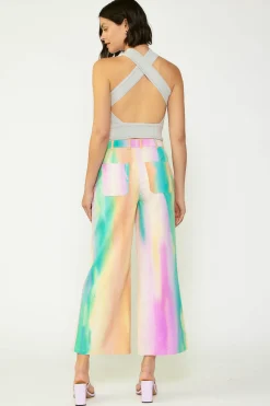 Rainbow Painterly Wide Leg Pants