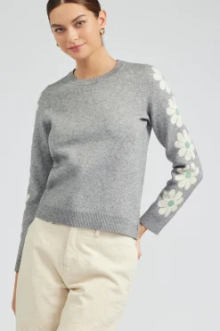 Retro Daisy Motif Sweater