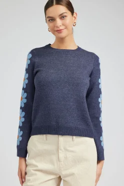 Retro Daisy Motif Sweater
