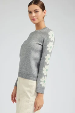 Retro Daisy Motif Sweater