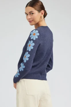 Retro Daisy Motif Sweater