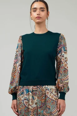 Ribbed Contrast Sleeve top