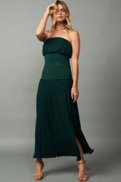 Ribbed Waist Midi Skirt
