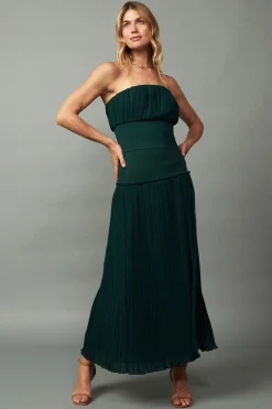 Ribbed Waist Midi Skirt