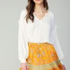 Rope Trim Neckline Blouse