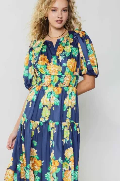 Rose Motif Maxi Dress