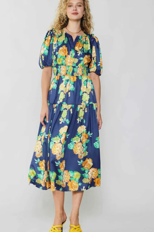 Rose Motif Maxi Dress