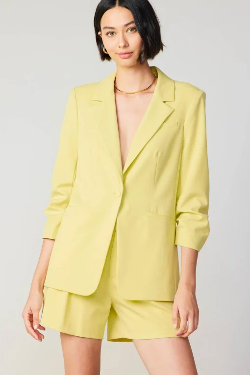Ruched Sleeve Blazer