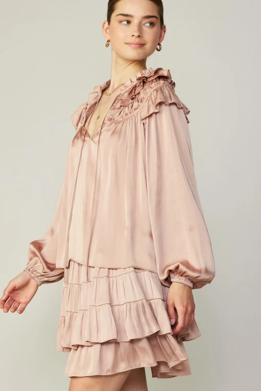 Ruffle Cape Blouse