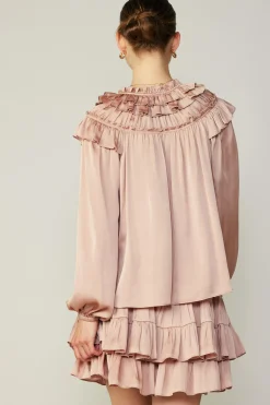 Ruffle Cape Blouse