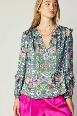 Ruffle Trim Blouse