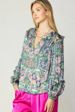 Ruffle Trim Blouse