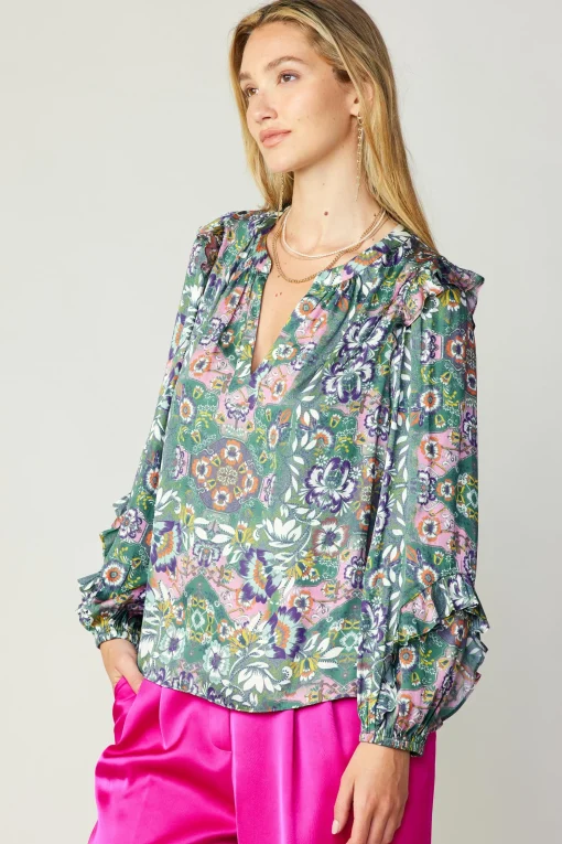 Ruffle Trim Blouse
