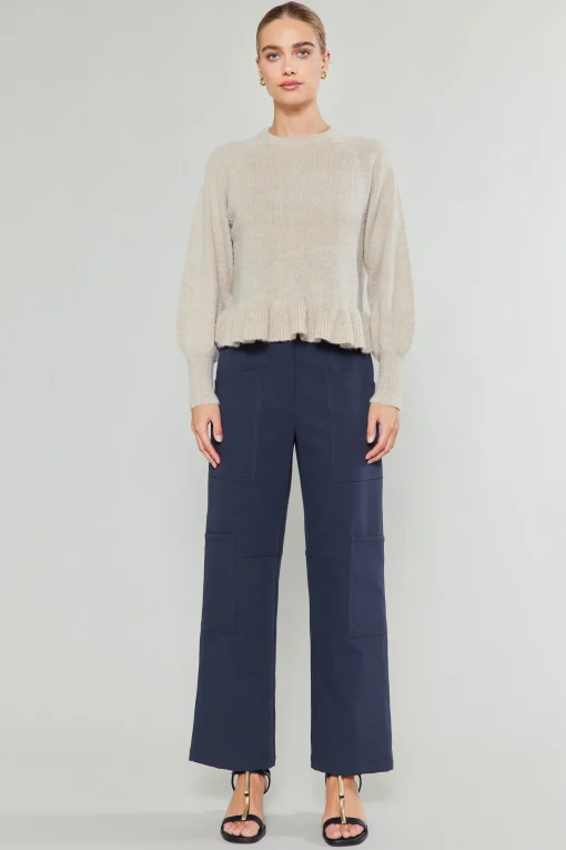 Ruffled Hem Sweater