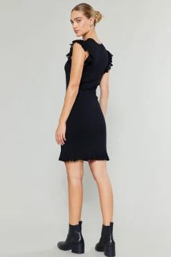 Ruffled Mini Sweater Dress