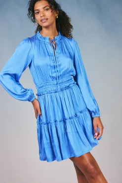 Ruffled Neck Mini Dress