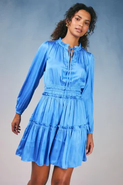 Ruffled Neck Mini Dress
