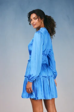 Ruffled Neck Mini Dress