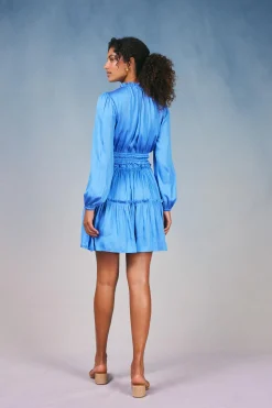 Ruffled Neck Mini Dress