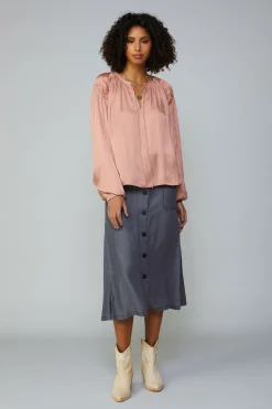 Ruffled Shoulder Blouse