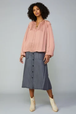 Ruffled Shoulder Blouse