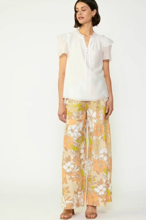 Ruffled Shoulder Blouse