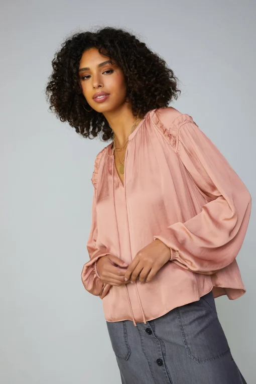 Ruffled Shoulder Blouse