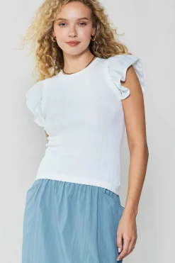 Ruffled Shoulder Knit Tank