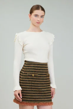 Ruffled Shoulder Top