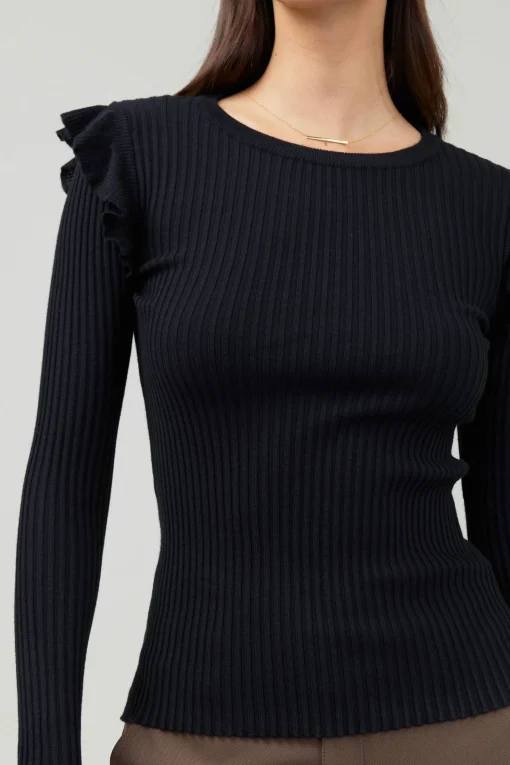 Ruffled Shoulder Top