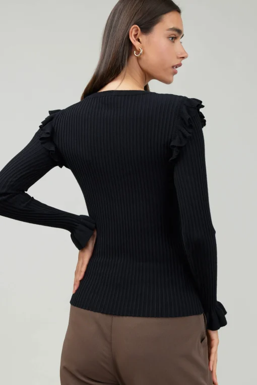 Ruffled Shoulder Top