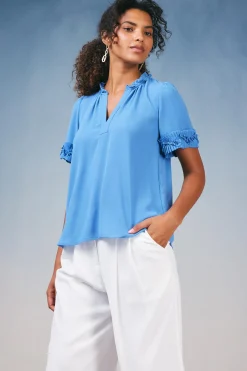 Ruffled Trim Blouse
