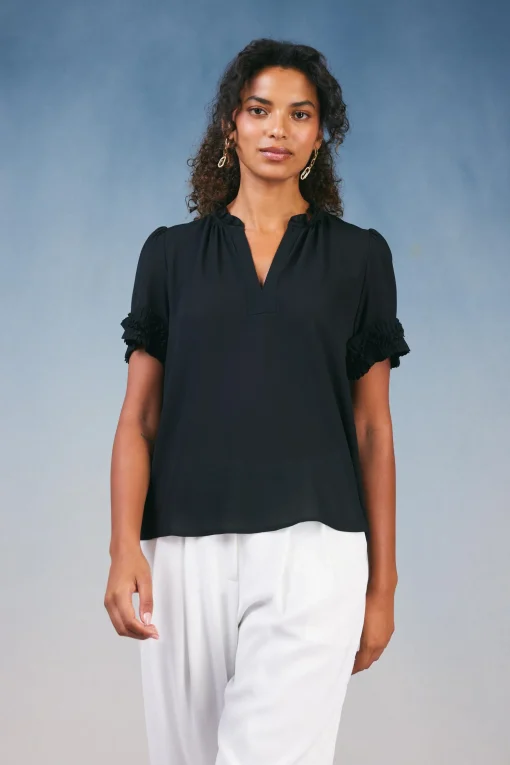 Ruffled Trim Blouse