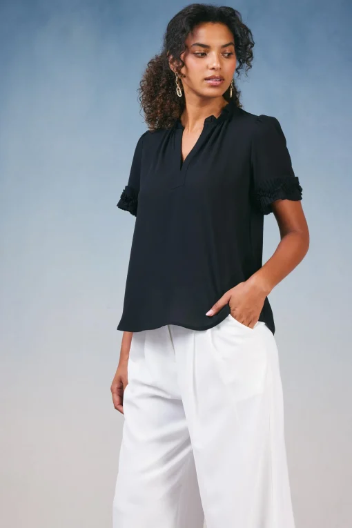 Ruffled Trim Blouse