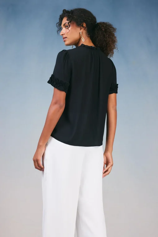 Ruffled Trim Blouse