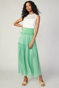 Satin Weave Maxi Skirt