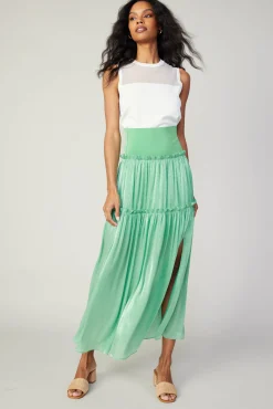 Satin Weave Maxi Skirt