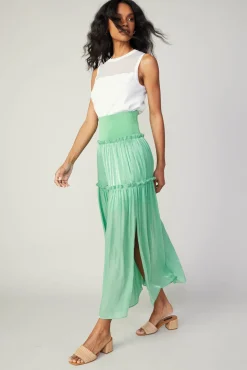 Satin Weave Maxi Skirt
