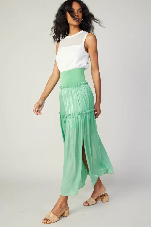 Satin Weave Maxi Skirt