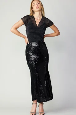Sequin Flared Skirt