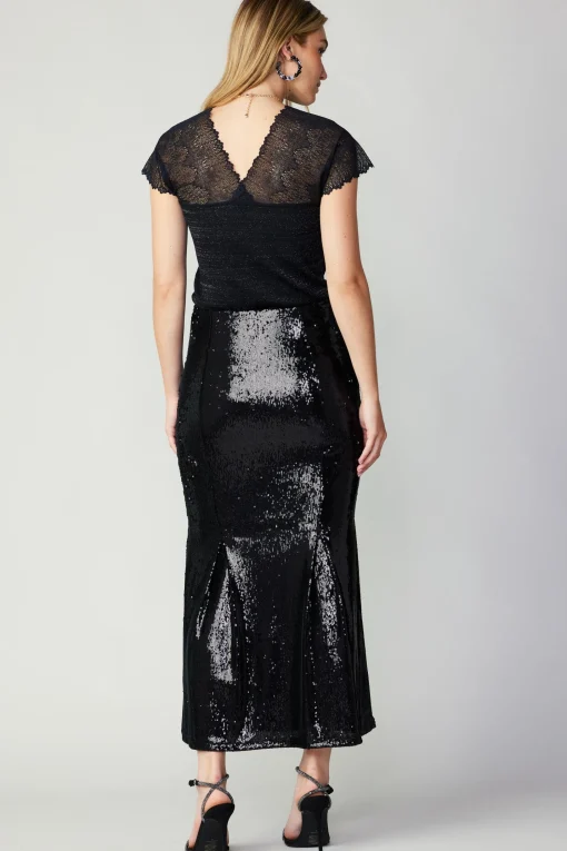 Sequin Flared Skirt