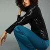 Sequin Turtleneck Top