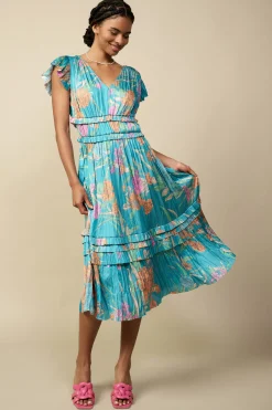 Sereia Botanical Motif Midi Dress
