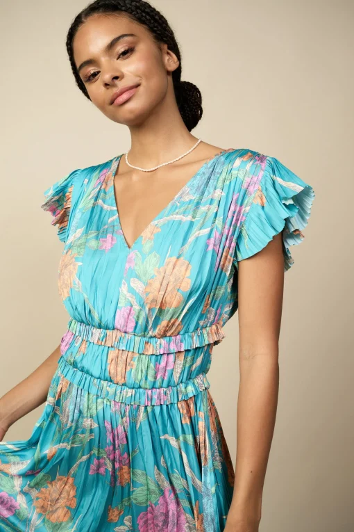 Sereia Botanical Motif Midi Dress