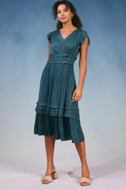 Sereia Pleated Midi Dress