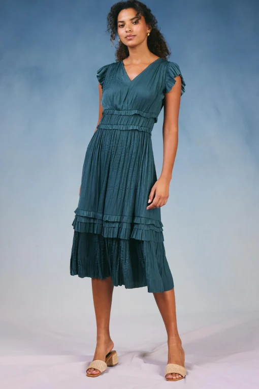Sereia Pleated Midi Dress