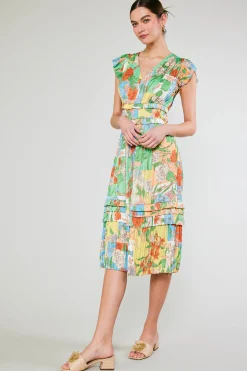Sereia Pleated Midi Dress