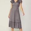 Sereia Pleated Midi Dress