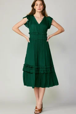 Sereia Pleated Midi Dress